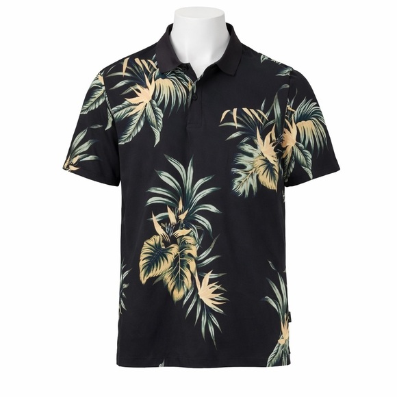 Jack & Jones Other - Size L Jack & Jones Men’s Tropical Print Polo Shirt Black Vacation Summer Shirt